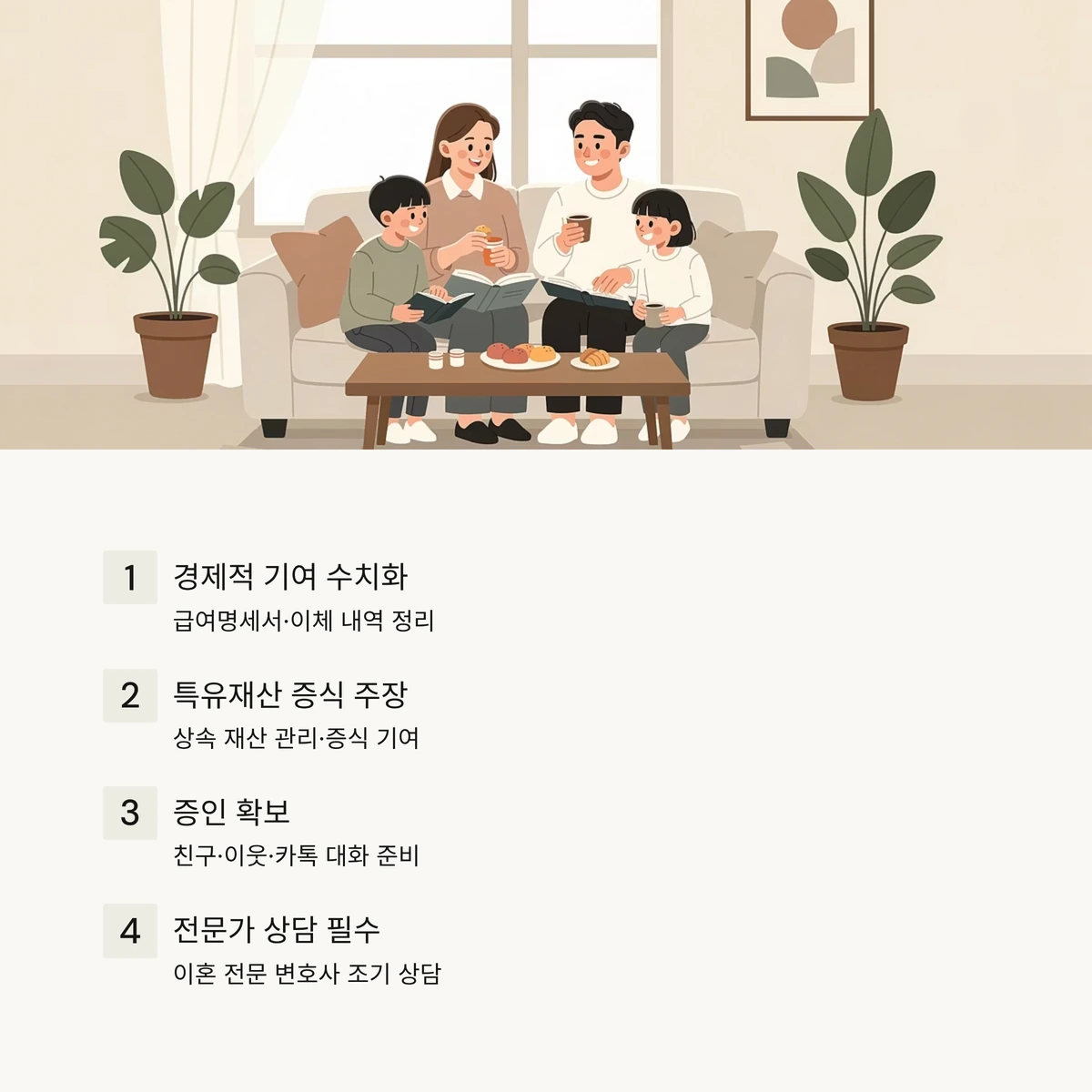 가족 소파 일러스트와 기여도 기준
