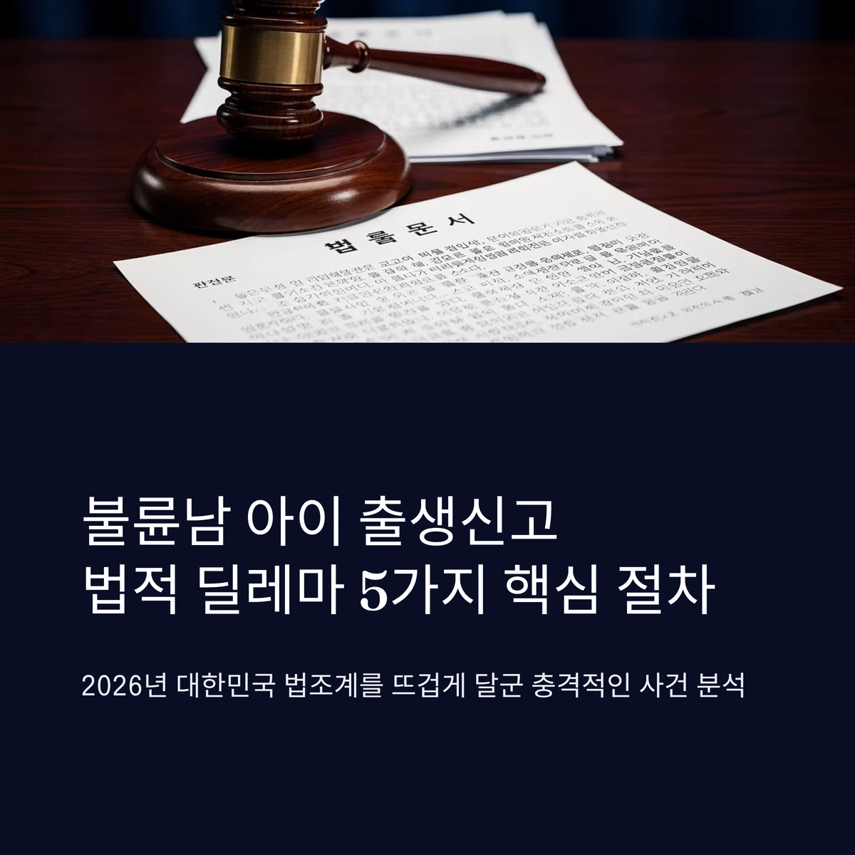 불륜남 아이 출생신고 법적 딜레마 5가지 핵심 절차