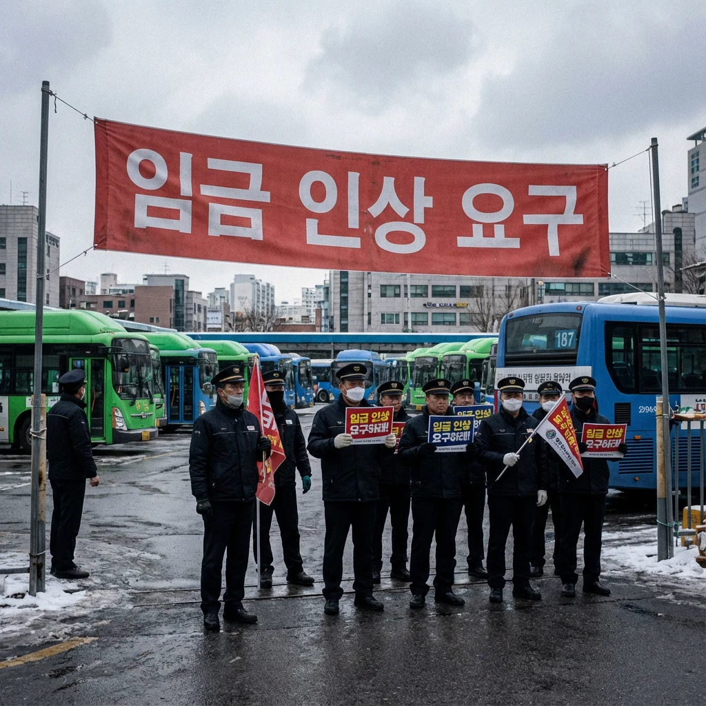 버스 노조 파업 현장